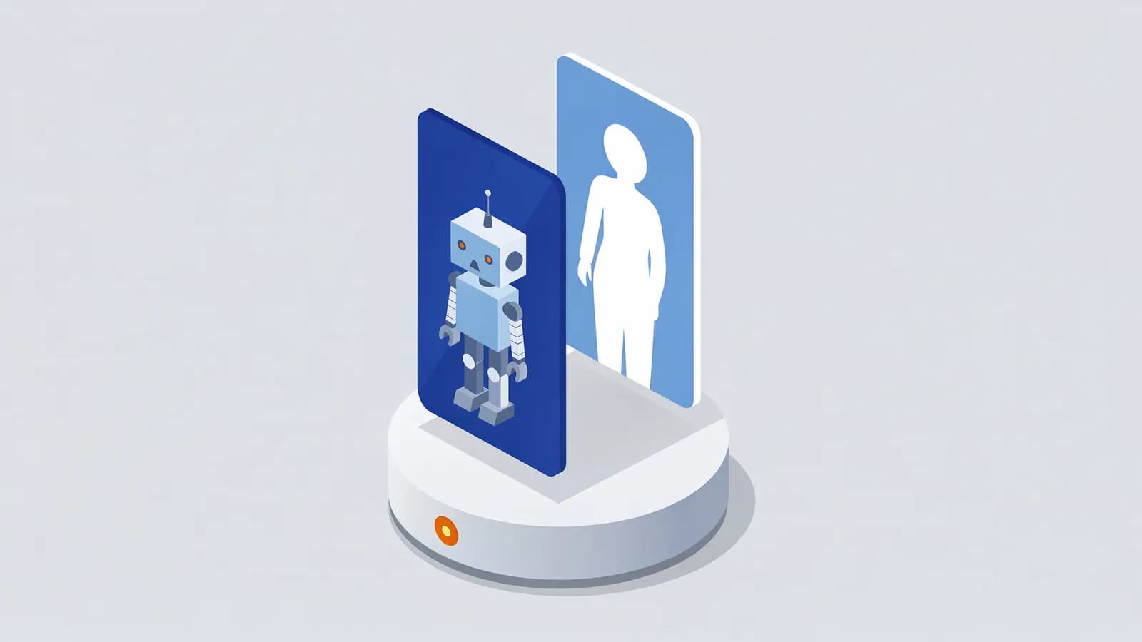 Two panels, one showing a robot and the other a human silhouette, illustrating cloaking.