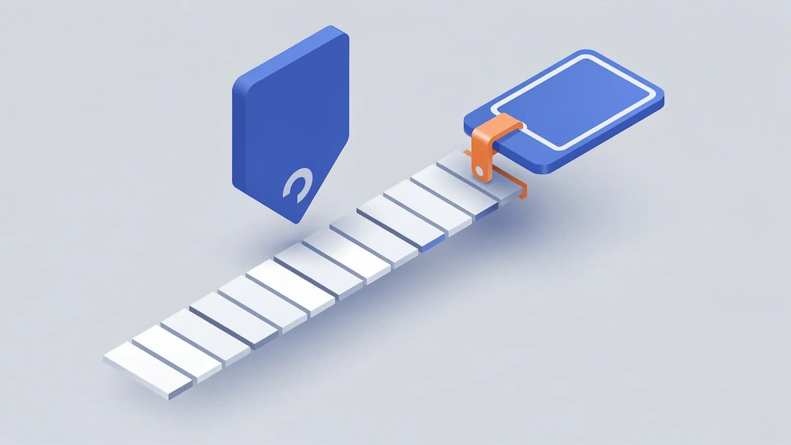 A path of segments extending from an origin marker to a target page, conceptually illustrating a URL slug.